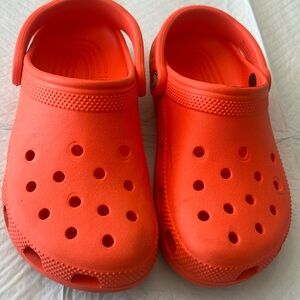 Boys crocs, orange, size J 4